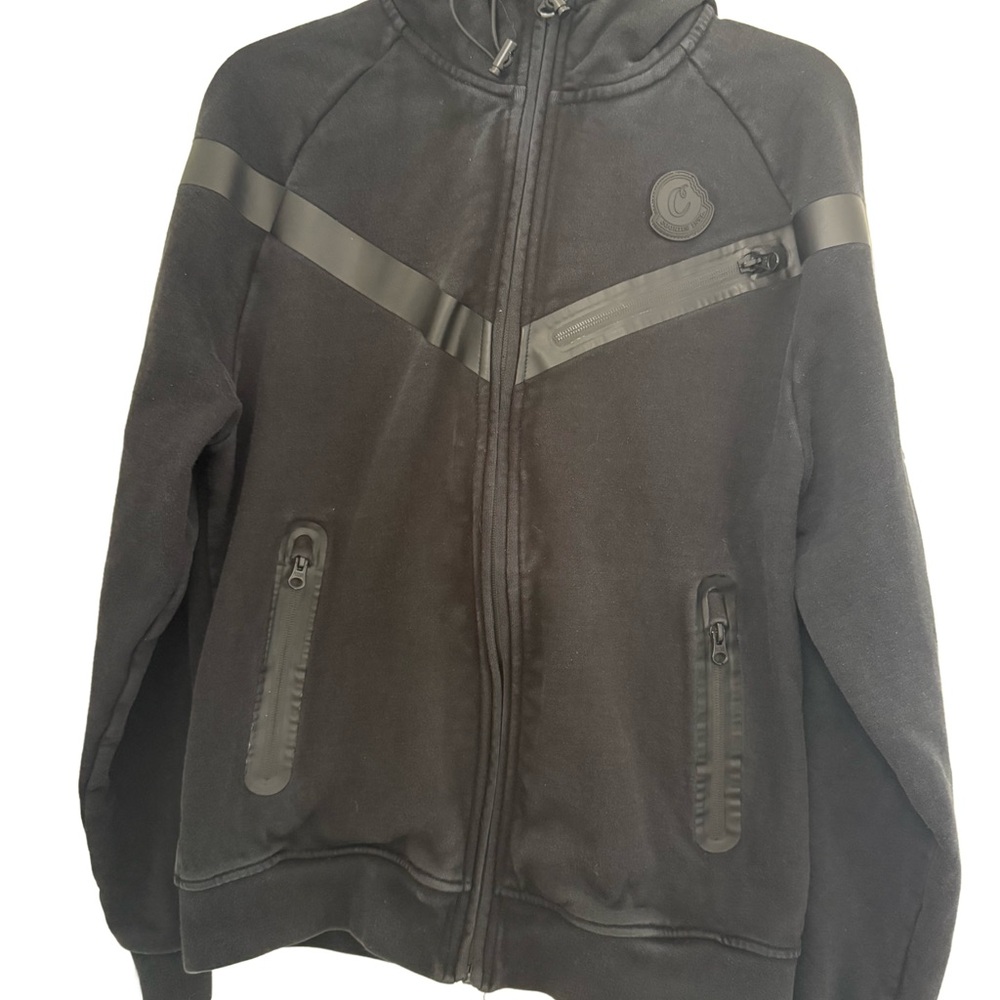 Men's Black zip up Cookie Jacket hoodie - Picture 4 of 11